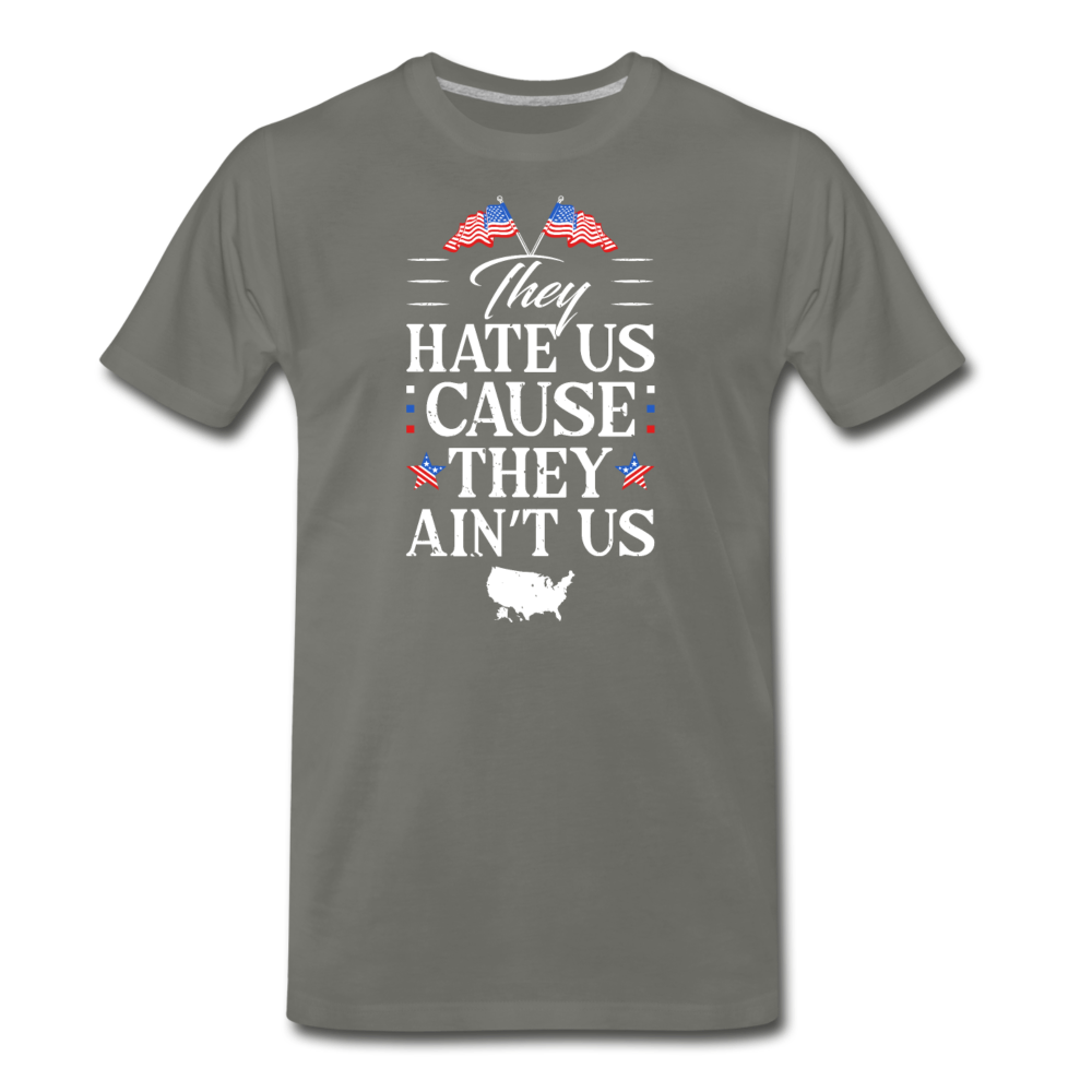 Men's Premium USA Hate Us Cause They Ain't Us T-Shirt - asphalt gray