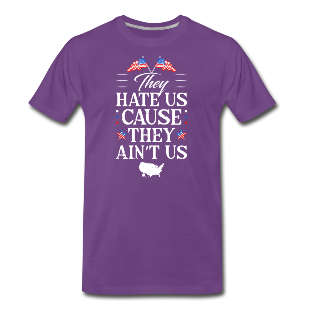 Men's Premium USA Hate Us Cause They Ain't Us T-Shirt - purple