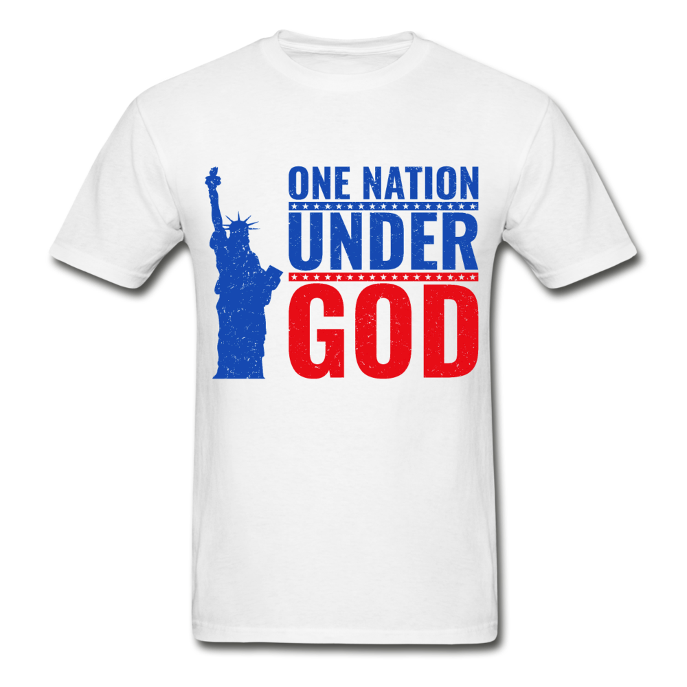 Hanes Adult Tagless One Nation Under God T-Shirt - white
