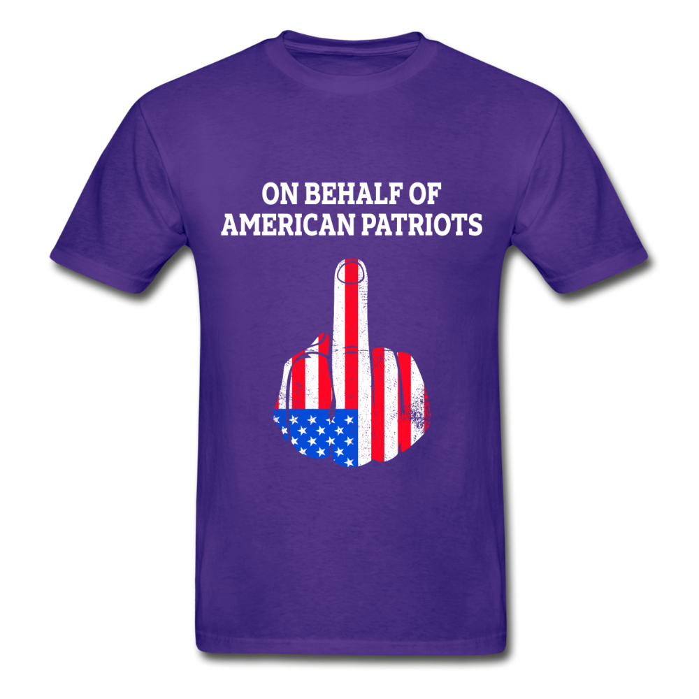 Hanes Adult Tagless Finger Patriots T-Shirt - purple