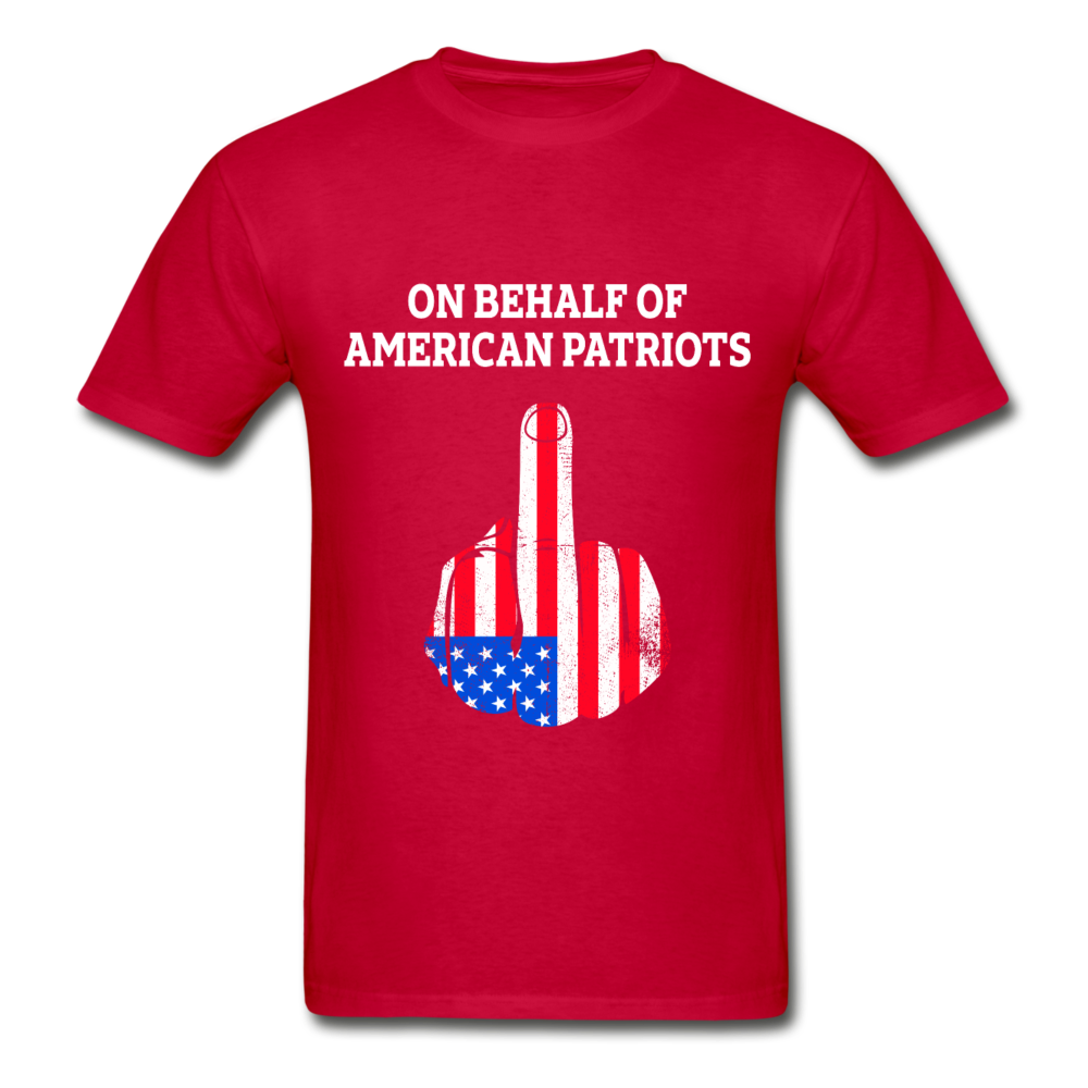 Hanes Adult Tagless Finger Patriots T-Shirt - red