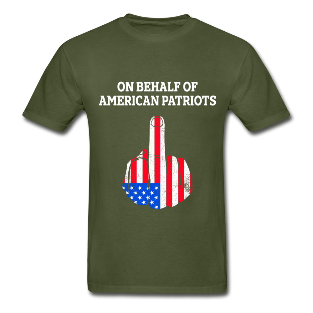 Hanes Adult Tagless Finger Patriots T-Shirt - military green