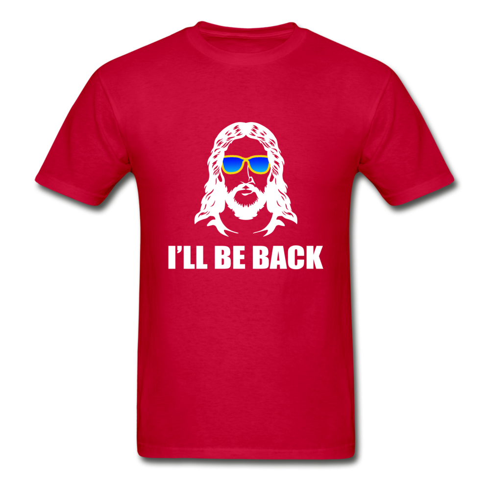 Hanes Adult Tagless I'll Be Back Inverted T-Shirt - red