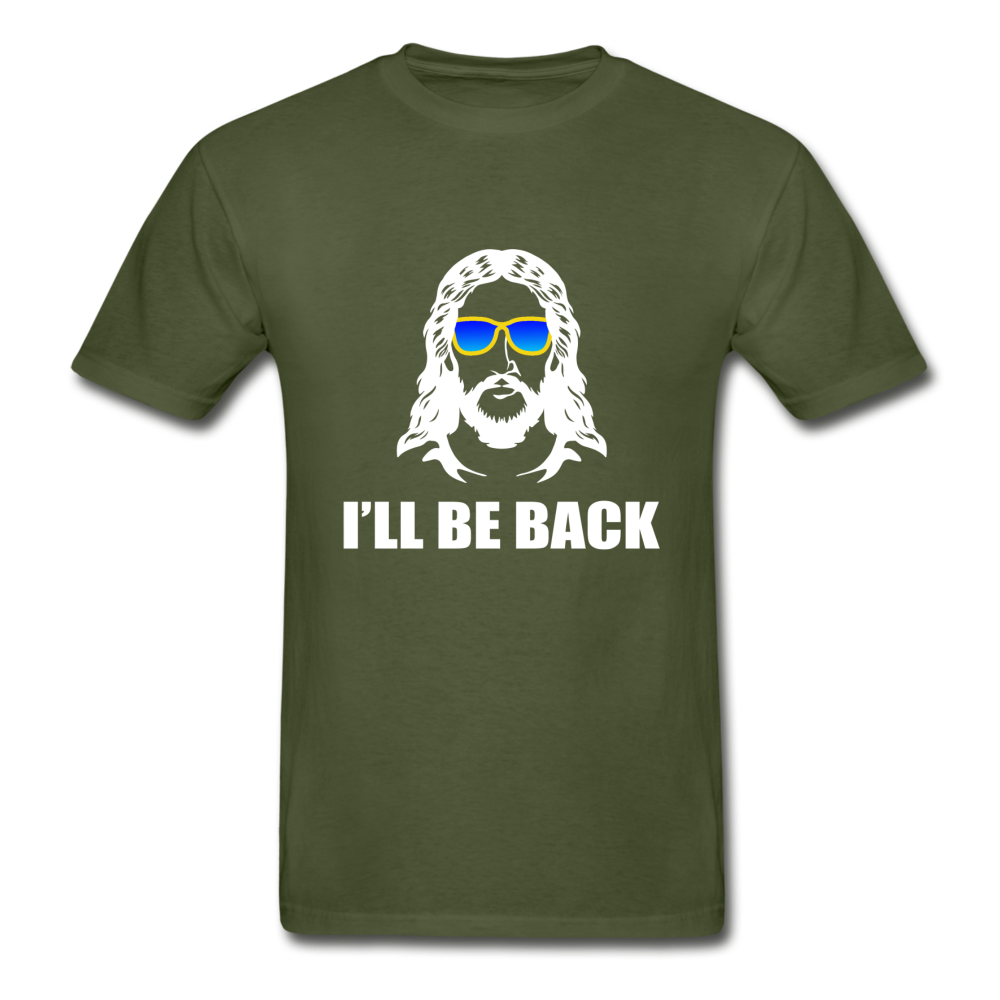 Hanes Adult Tagless I'll Be Back Inverted T-Shirt - military green