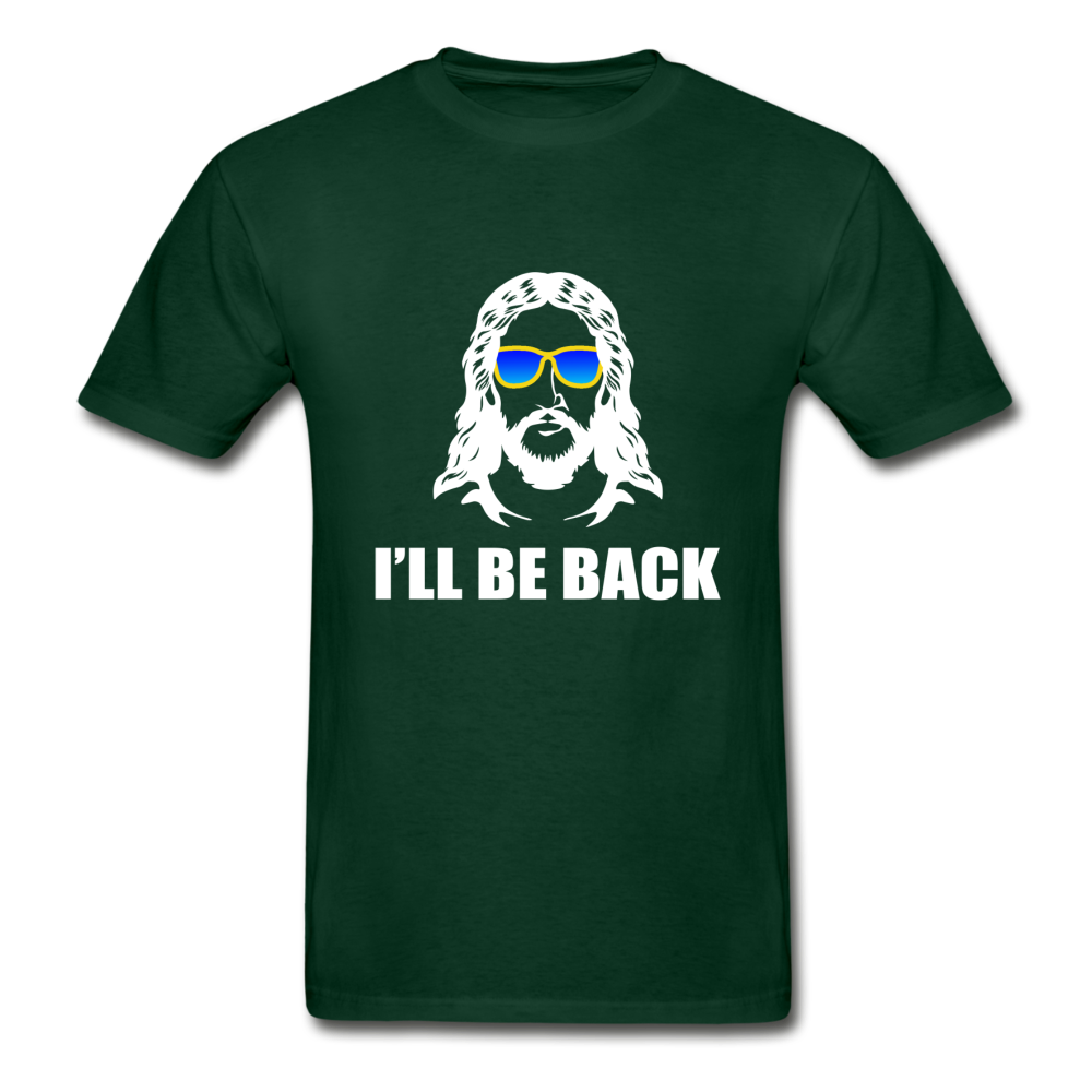 Hanes Adult Tagless I'll Be Back Inverted T-Shirt - forest green