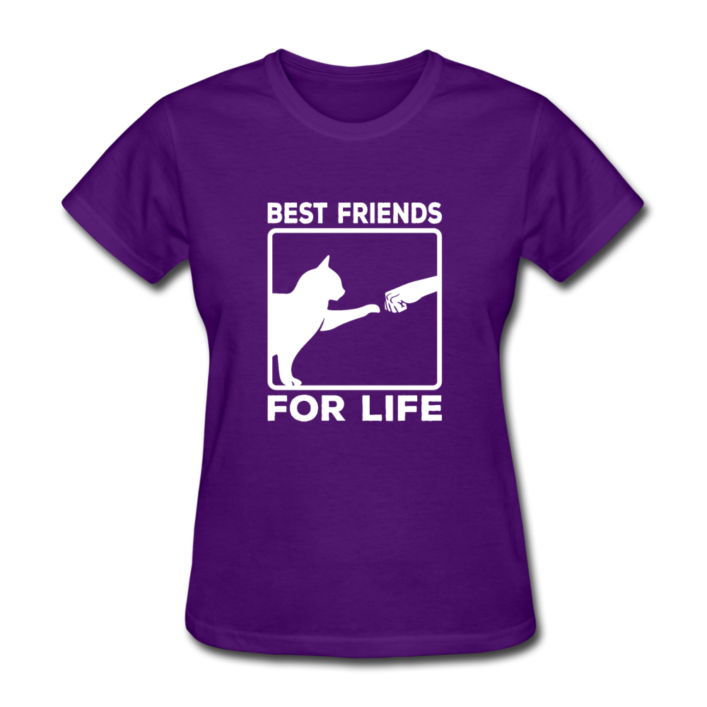 Women's Best Friends for Life Cat T-Shirt - purple