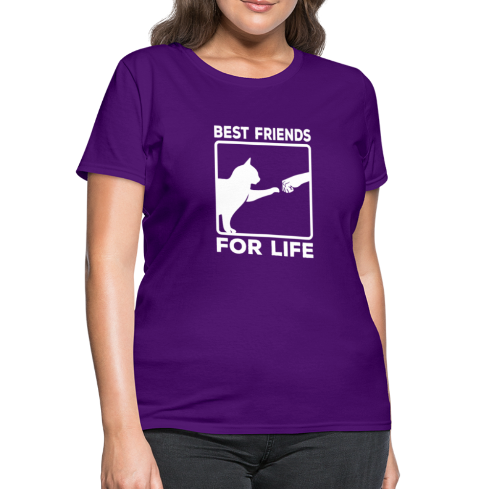 Women's Best Friends for Life Cat T-Shirt - purple