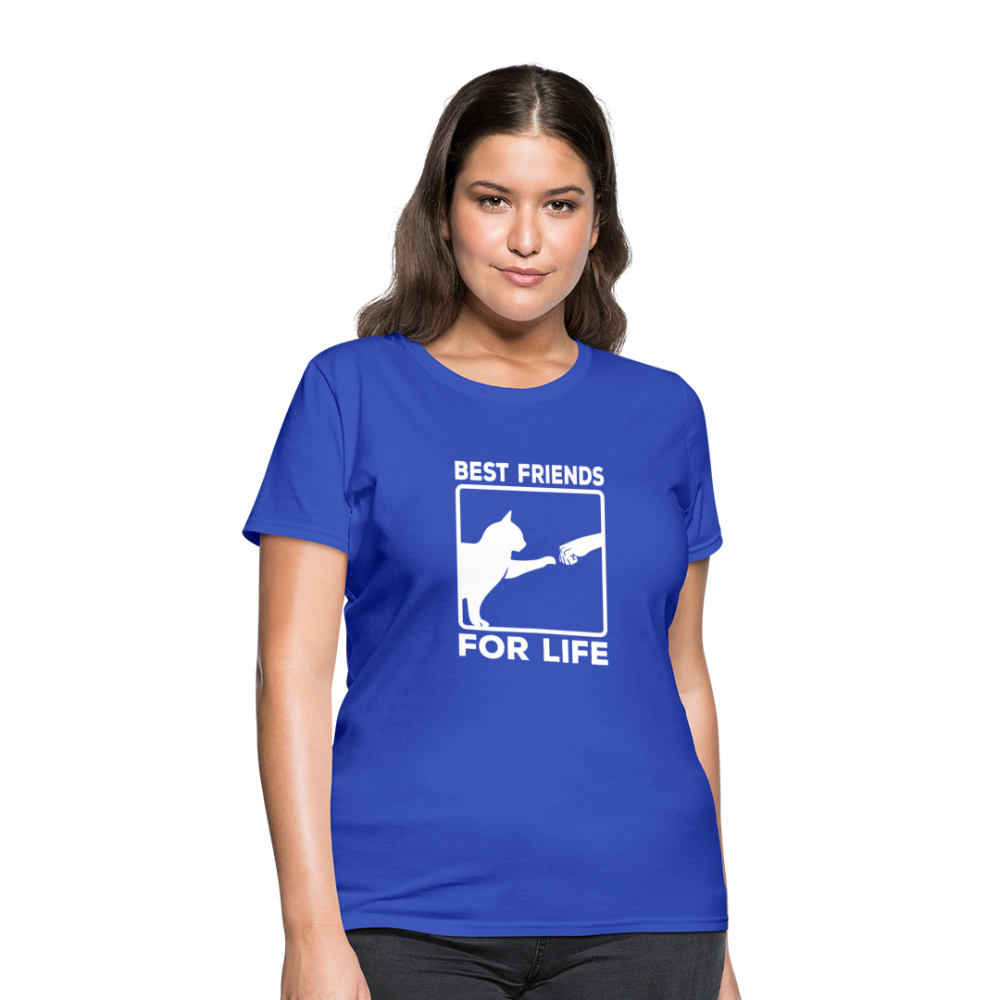 Women's Best Friends for Life Cat T-Shirt - royal blue