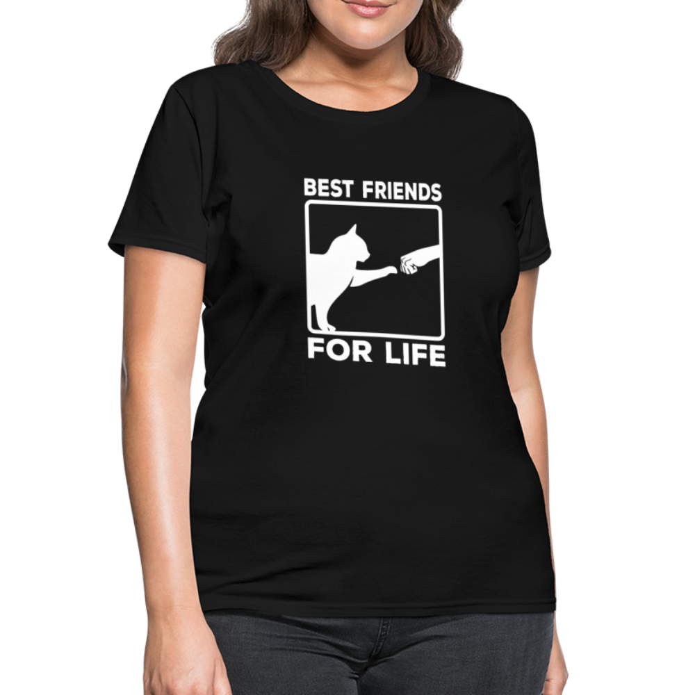 Women's Best Friends for Life Cat T-Shirt - black