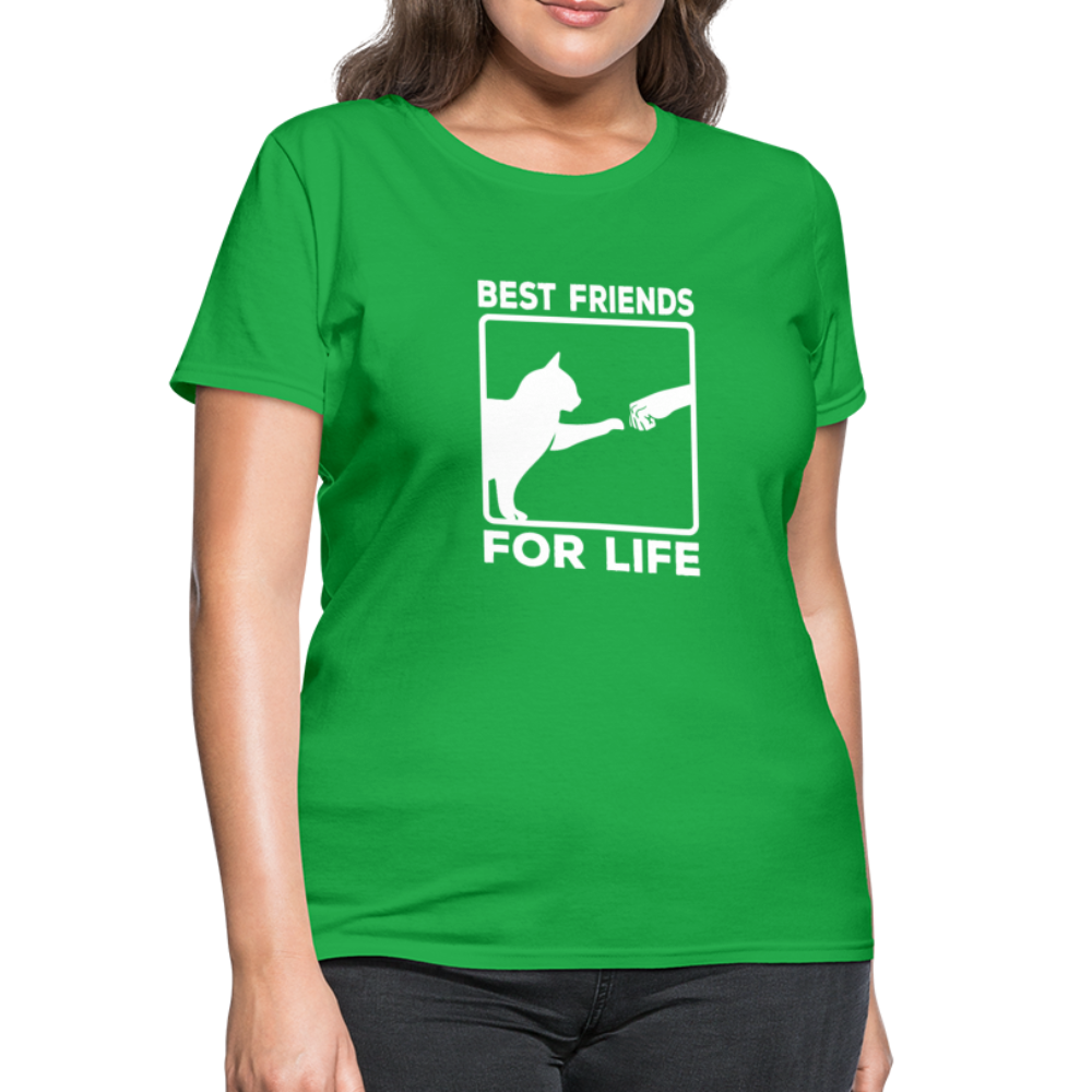 Women's Best Friends for Life Cat T-Shirt - bright green