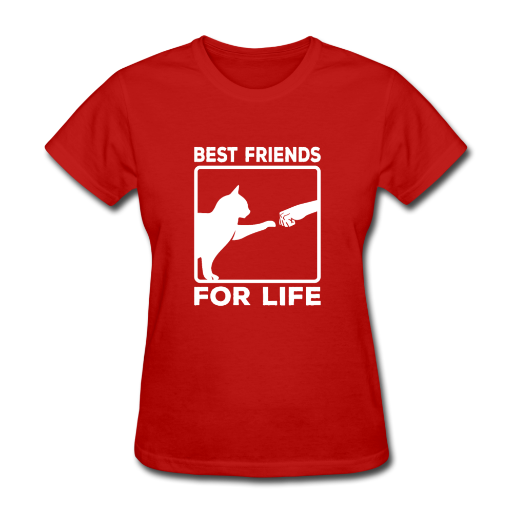 Women's Best Friends for Life Cat T-Shirt - red