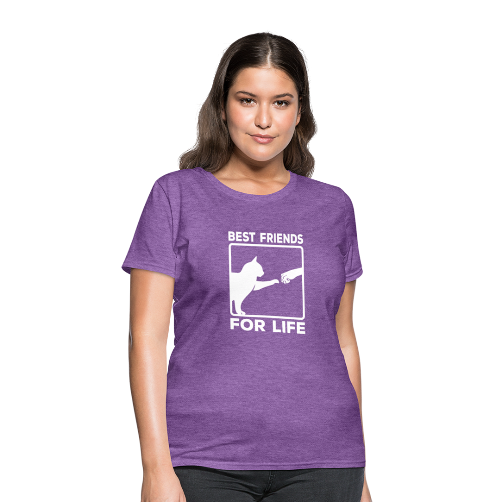 Women's Best Friends for Life Cat T-Shirt - purple heather