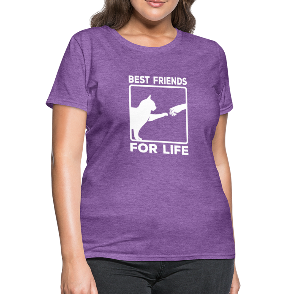 Women's Best Friends for Life Cat T-Shirt - purple heather
