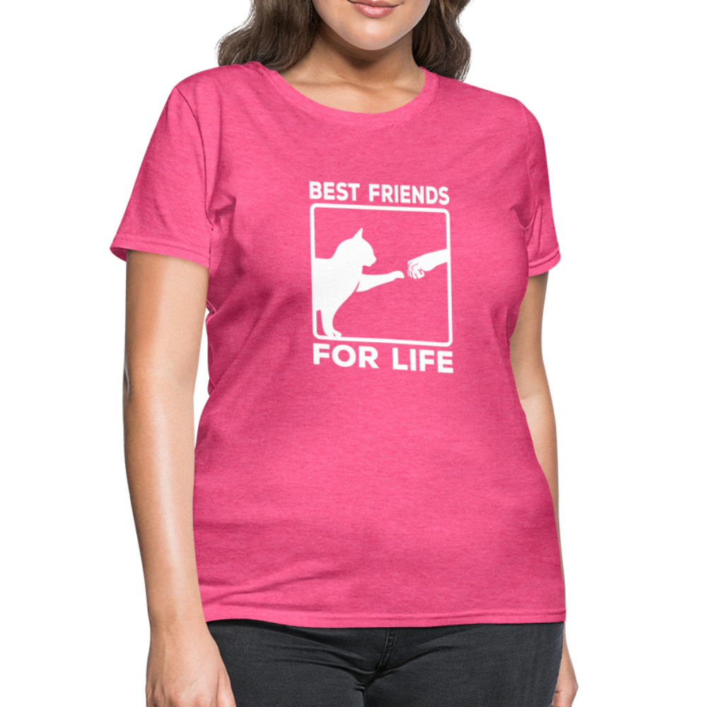 Women's Best Friends for Life Cat T-Shirt - heather pink