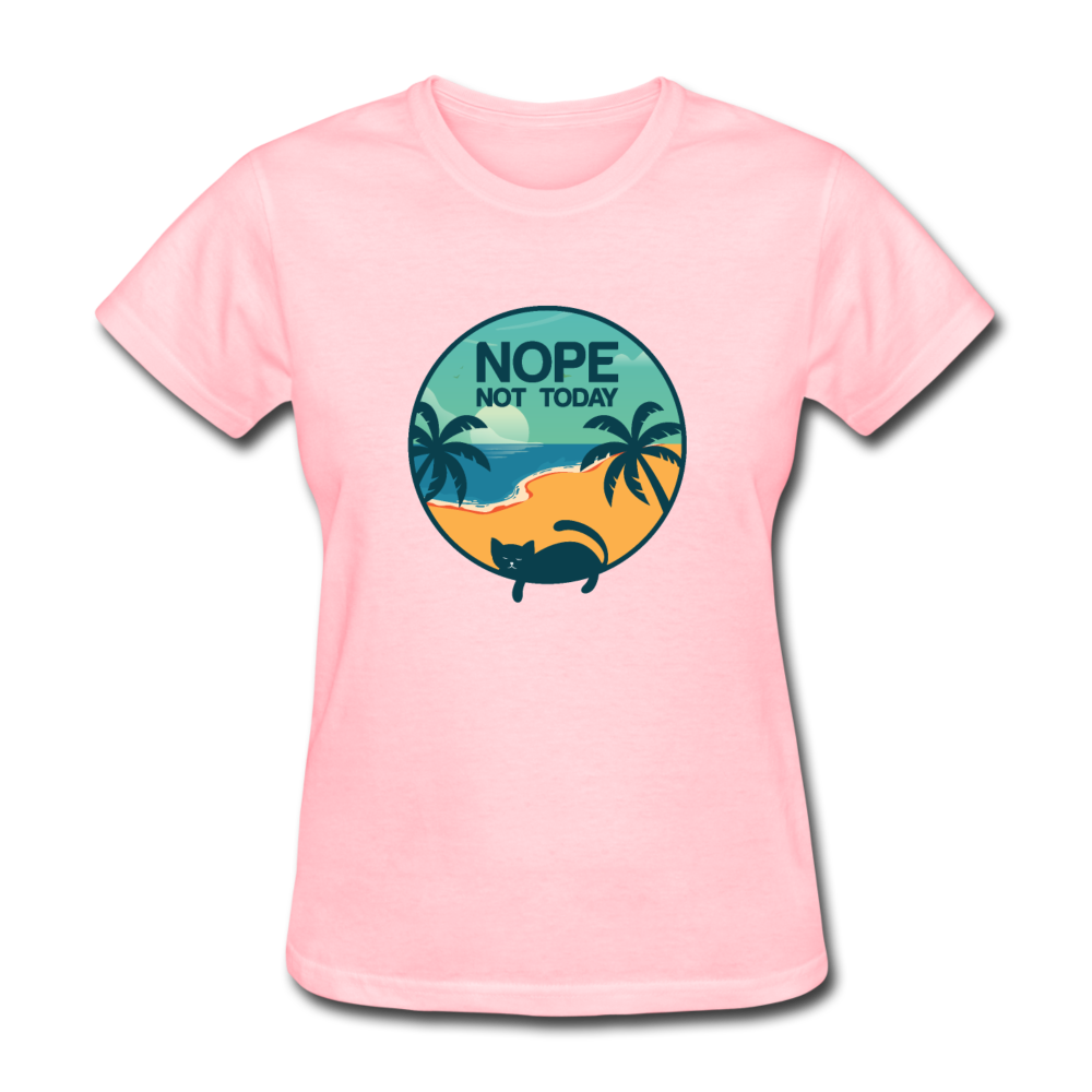 Women's Nope Not Today Cat T-Shirt - pink