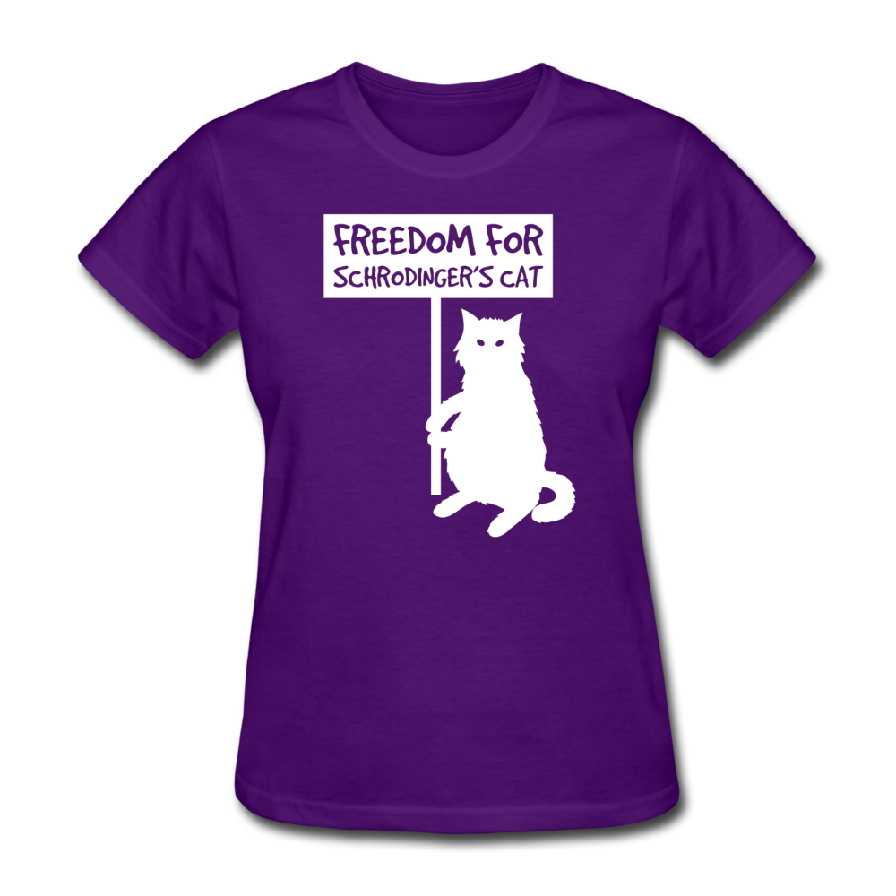 Women's Freedom for Schrodinger's Cat T-Shirt - purple