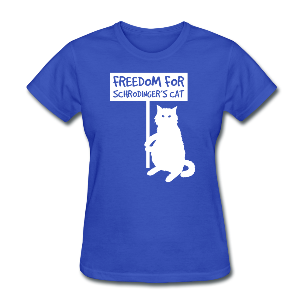 Women's Freedom for Schrodinger's Cat T-Shirt - royal blue