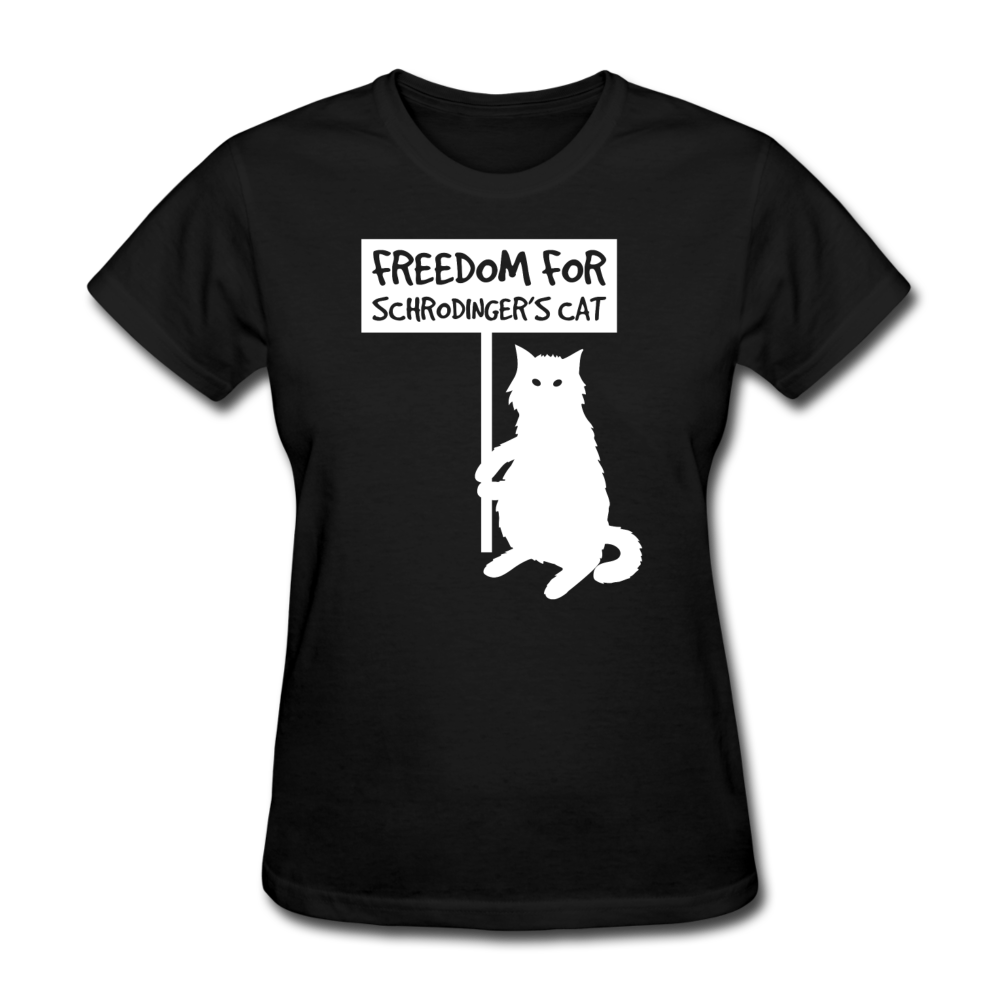 Women's Freedom for Schrodinger's Cat T-Shirt - black