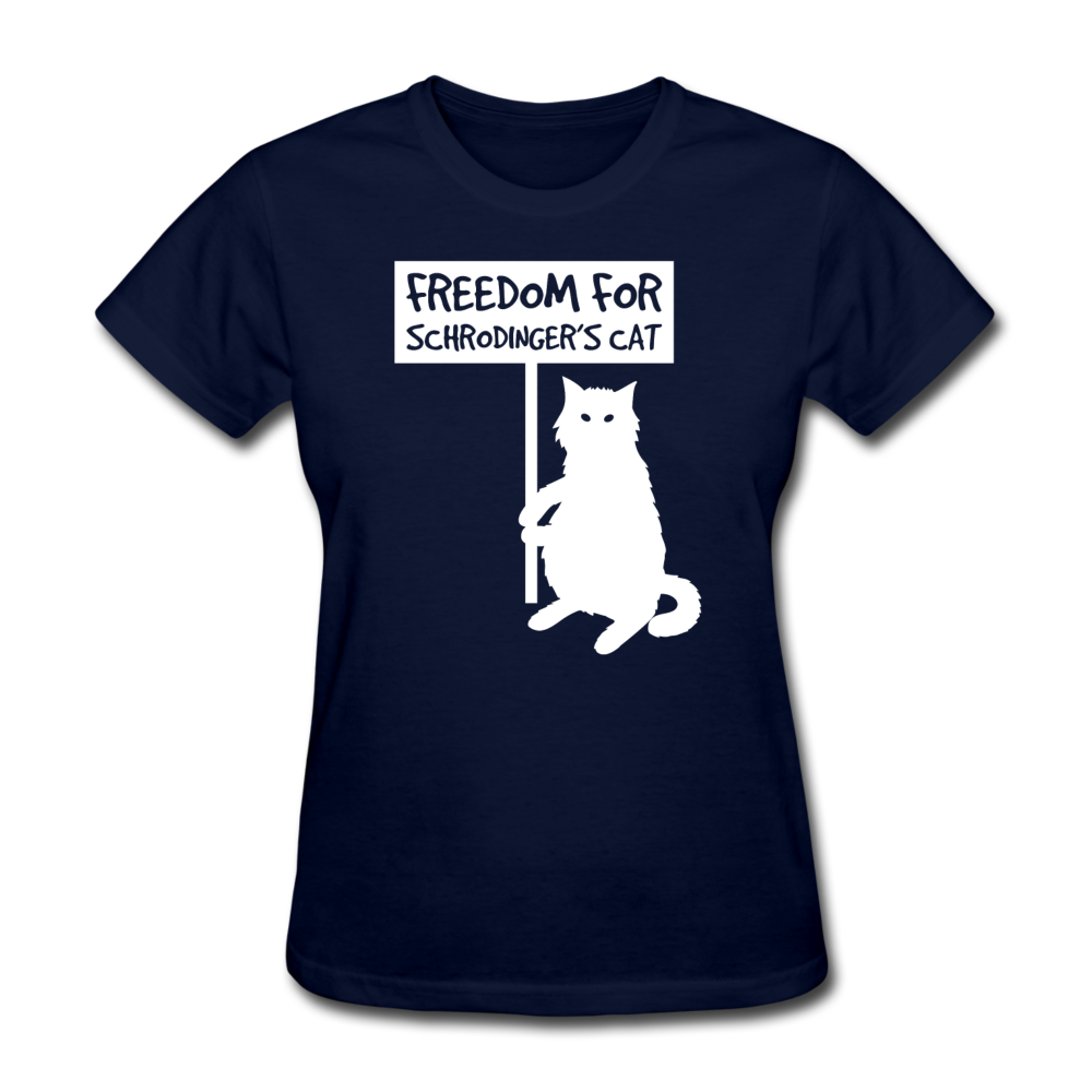 Women's Freedom for Schrodinger's Cat T-Shirt - navy