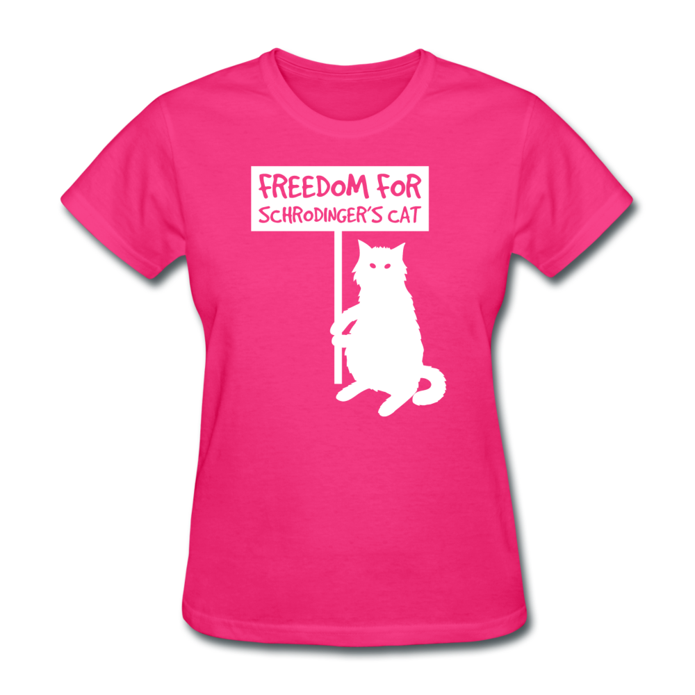 Women's Freedom for Schrodinger's Cat T-Shirt - fuchsia