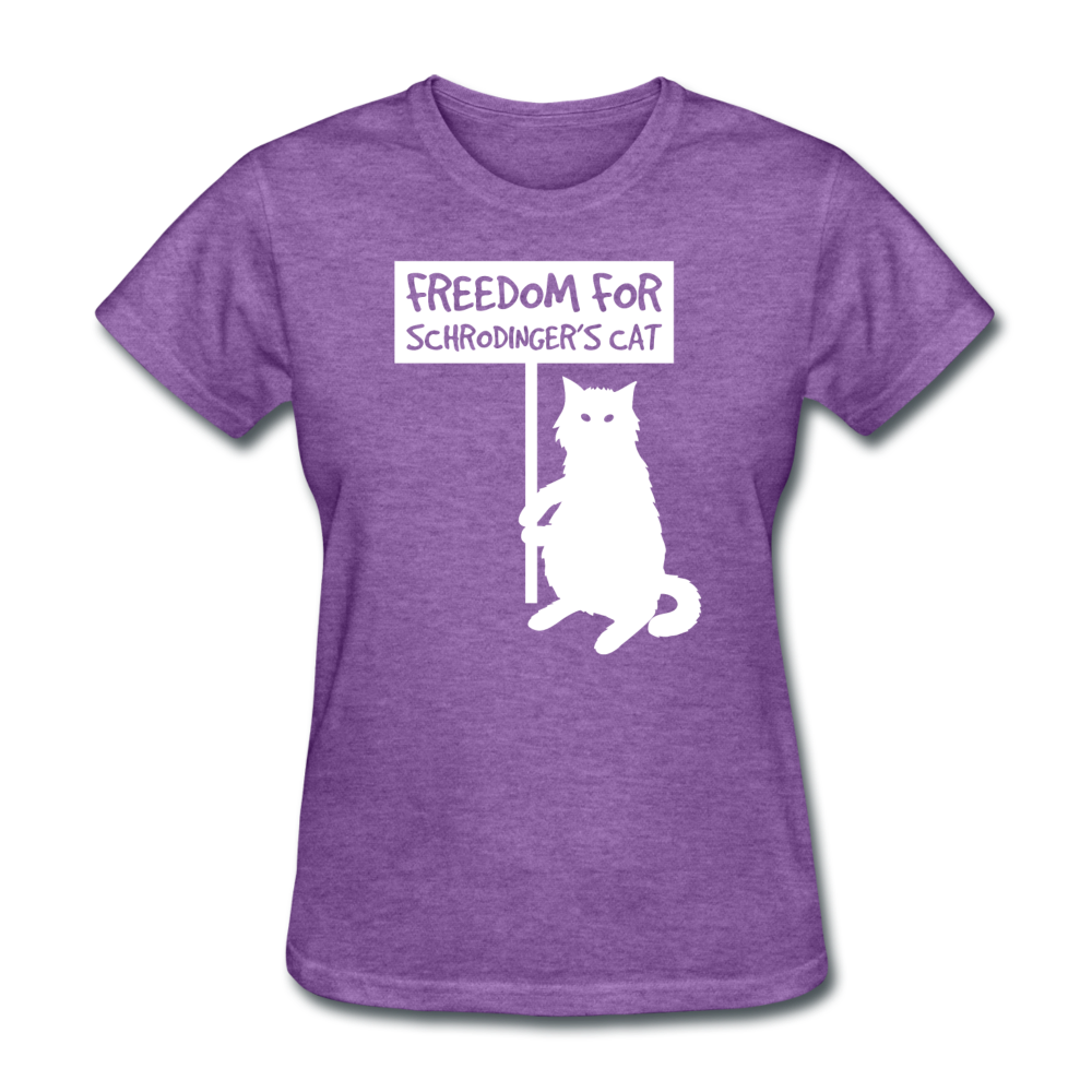 Women's Freedom for Schrodinger's Cat T-Shirt - purple heather