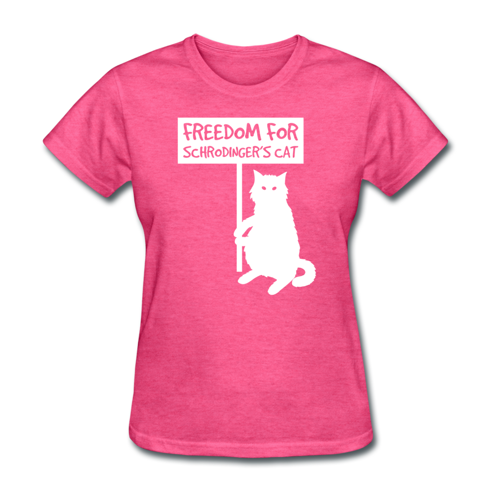 Women's Freedom for Schrodinger's Cat T-Shirt - heather pink