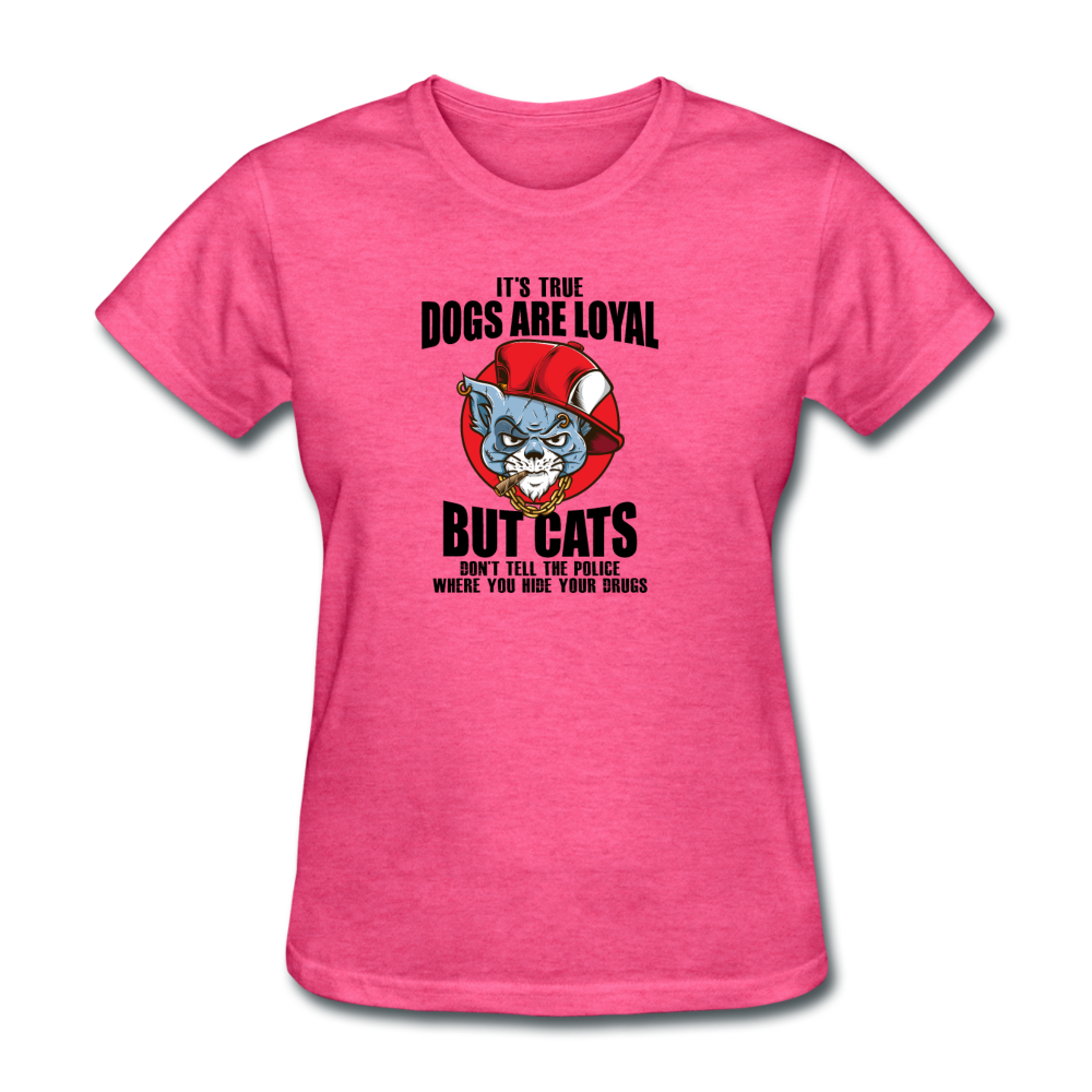 Women's Thug Cat T-Shirt - heather pink