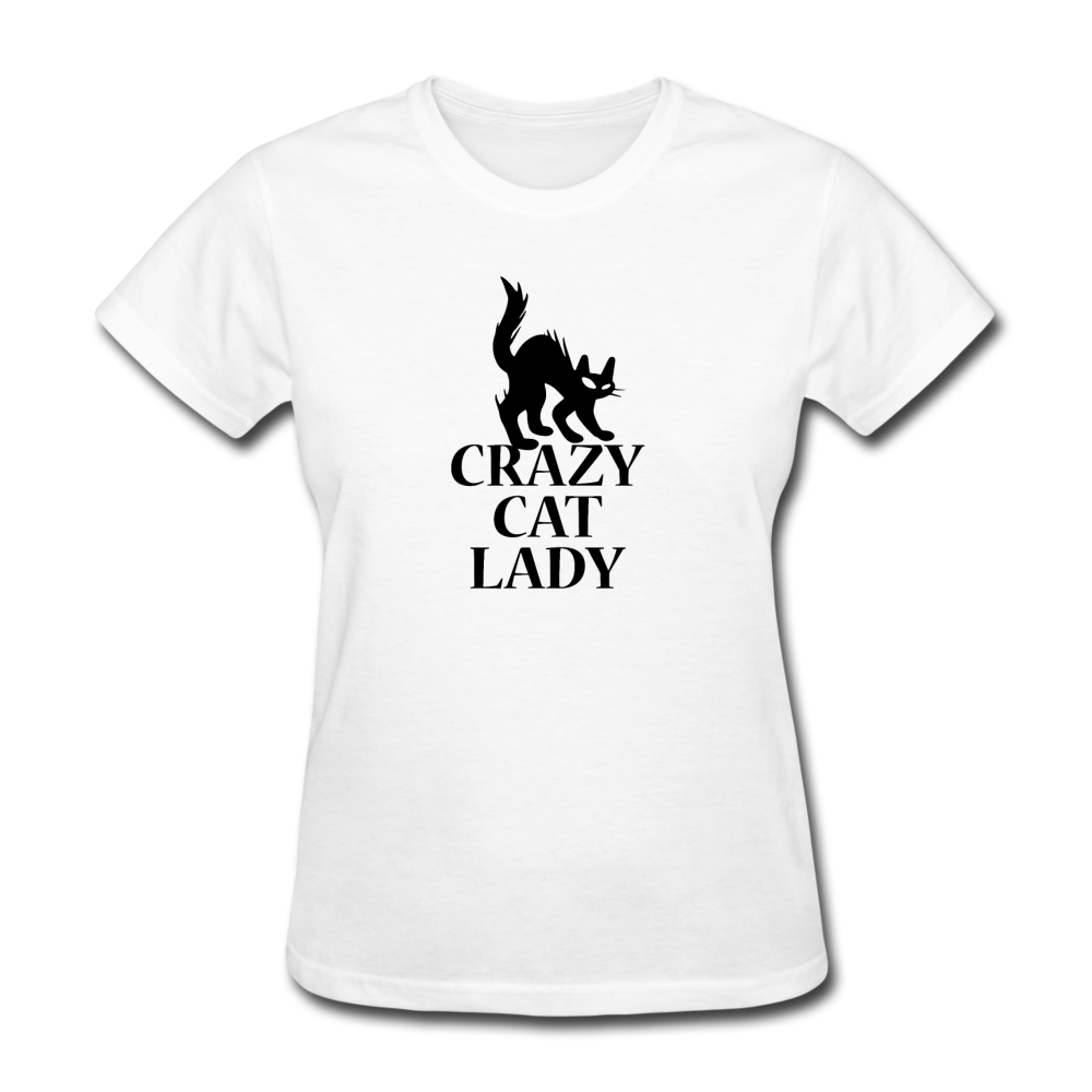 Women's Crazy Cat Lady T-Shirt - white