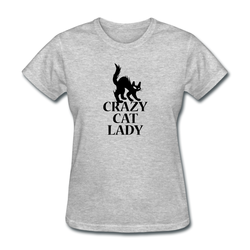 Women's Crazy Cat Lady T-Shirt - heather gray