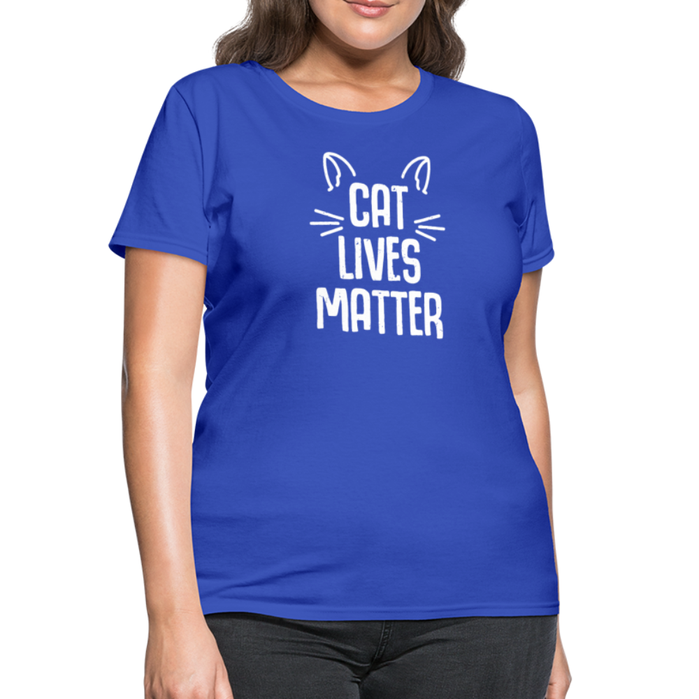 Women's Cat Lives Matter T-Shirt - royal blue