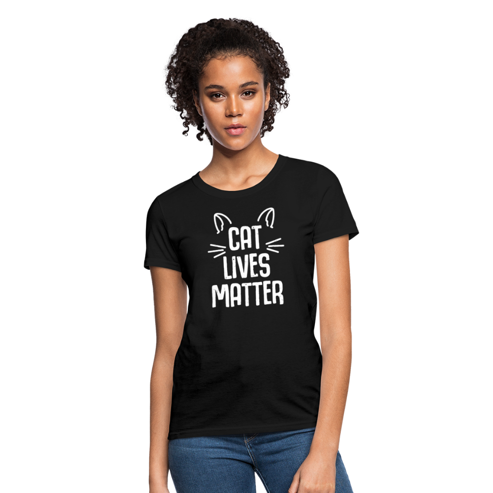 Women's Cat Lives Matter T-Shirt - black