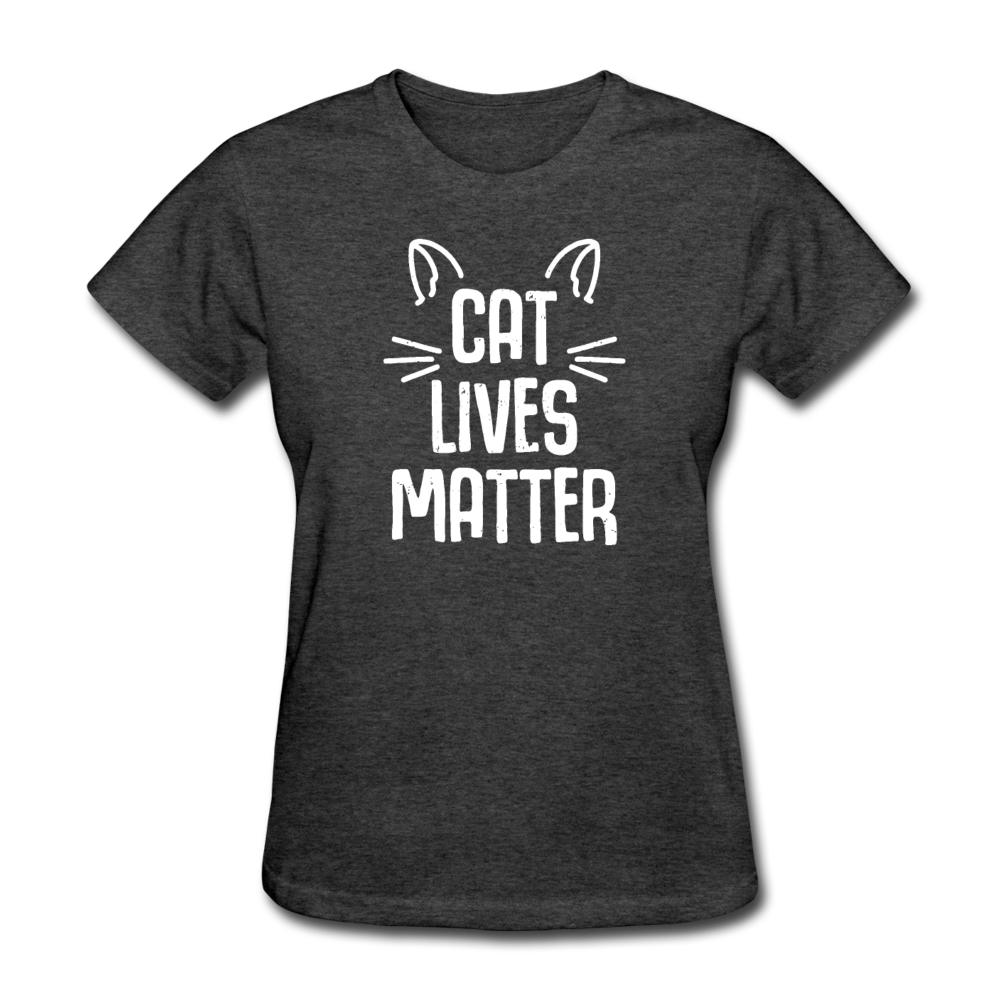 Women's Cat Lives Matter T-Shirt - heather black