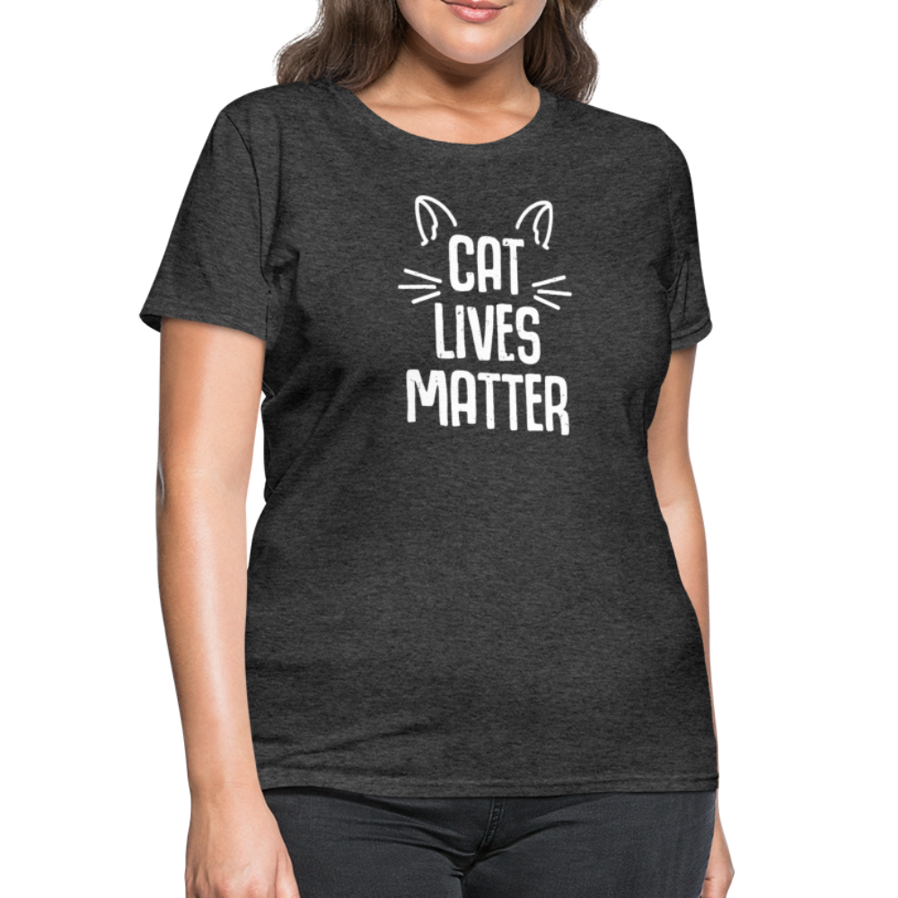 Women's Cat Lives Matter T-Shirt - heather black