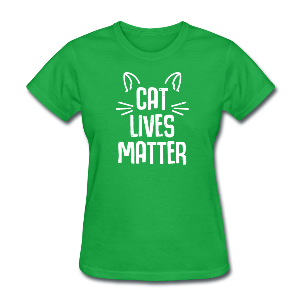 Women's Cat Lives Matter T-Shirt - bright green