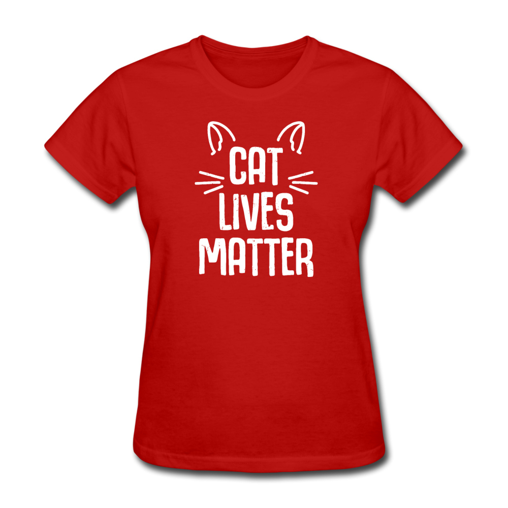 Women's Cat Lives Matter T-Shirt - red