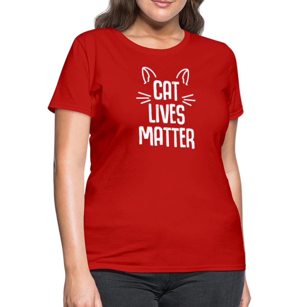 Women's Cat Lives Matter T-Shirt - red