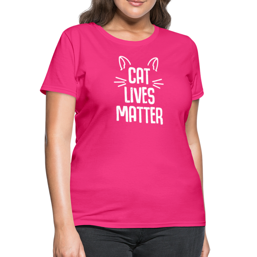 Women's Cat Lives Matter T-Shirt - fuchsia
