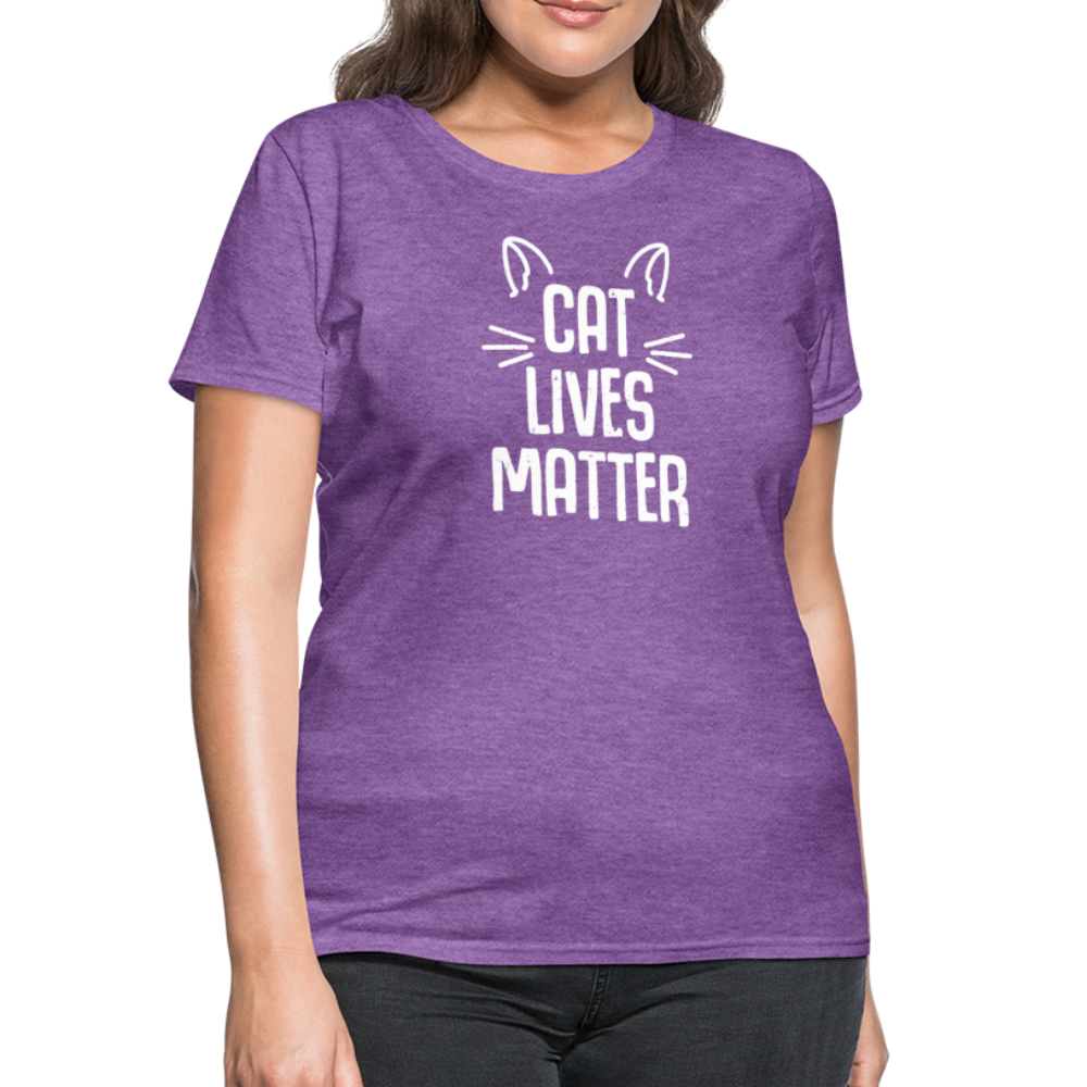 Women's Cat Lives Matter T-Shirt - purple heather