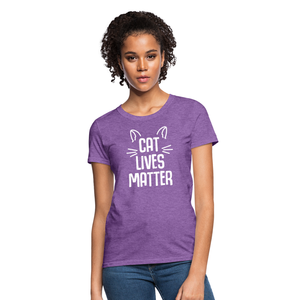 Women's Cat Lives Matter T-Shirt - purple heather