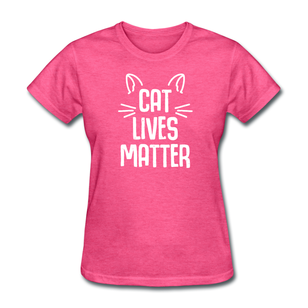 Women's Cat Lives Matter T-Shirt - heather pink