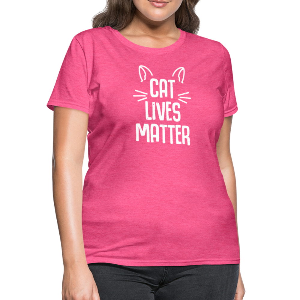 Women's Cat Lives Matter T-Shirt - heather pink