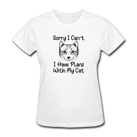 Women's I Have Plans With My Cat T-Shirt - white