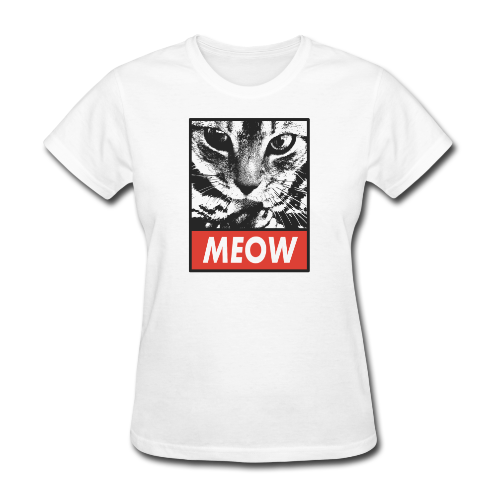 Women's Meow Cat T-Shirt - white