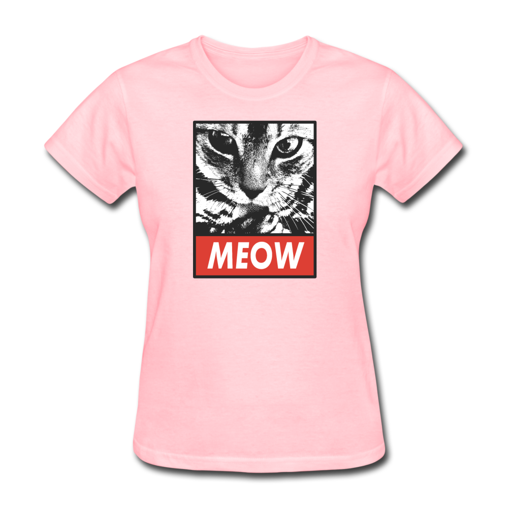Women's Meow Cat T-Shirt - pink