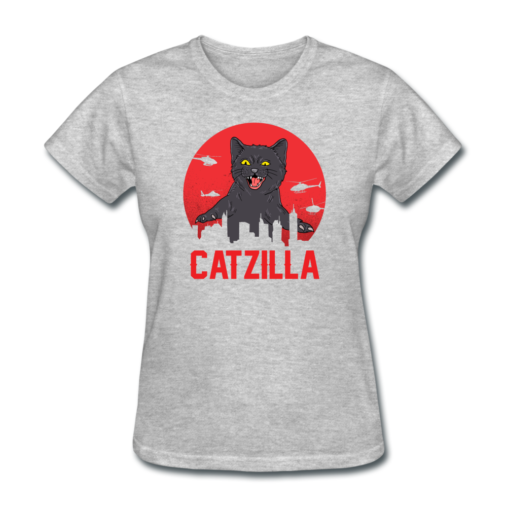 Women's CatZilla T-Shirt - heather gray