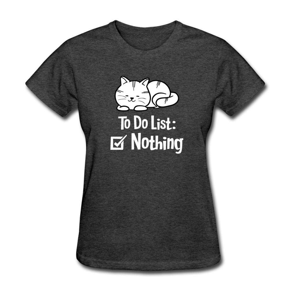 Women's Nothing to Do Cat T-Shirt - heather black