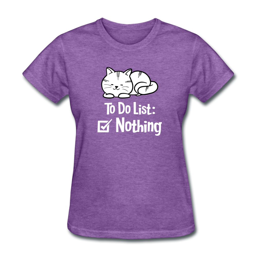 Women's Nothing to Do Cat T-Shirt - purple heather