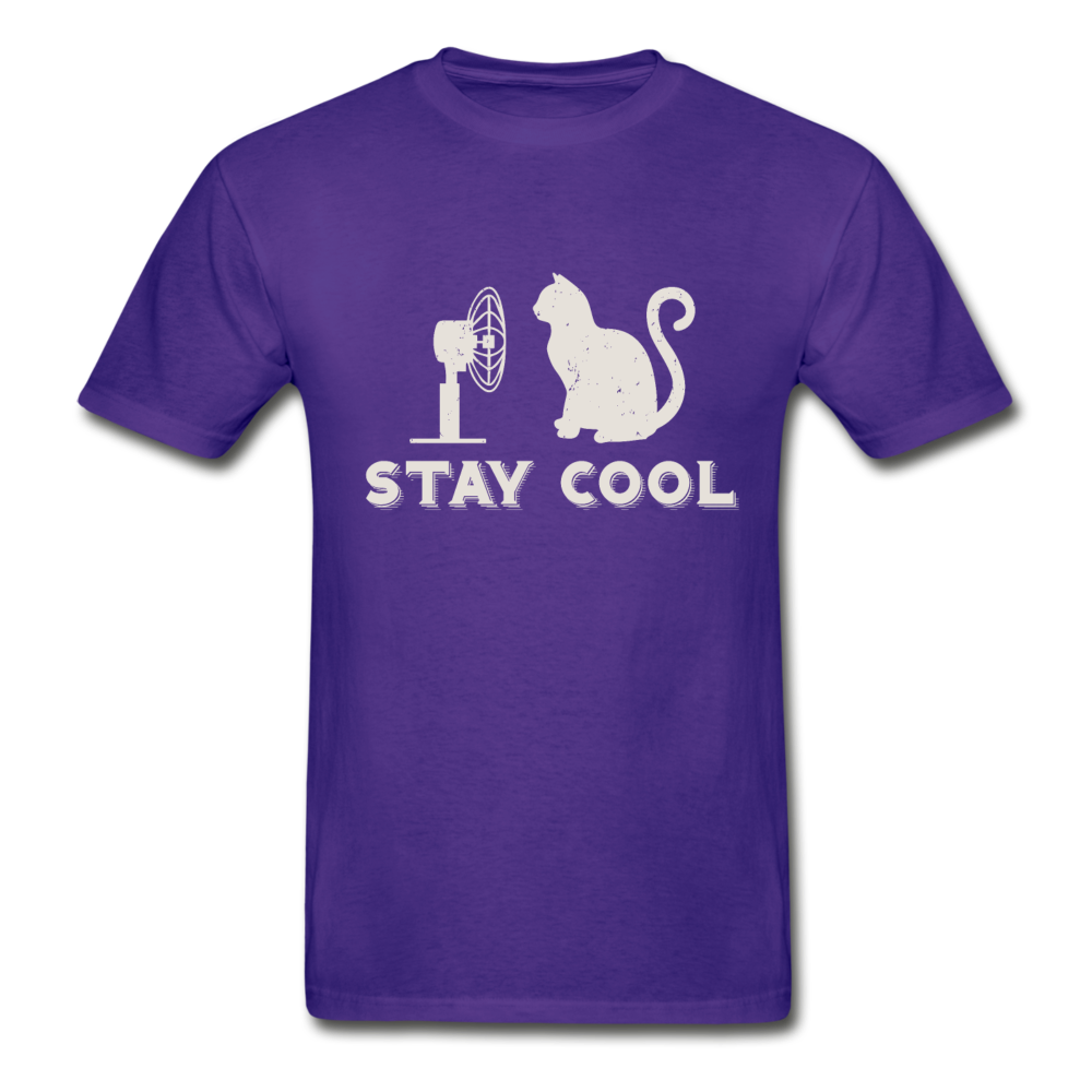 Hanes Adult Tagless Stay Cool Cat T-Shirt - purple