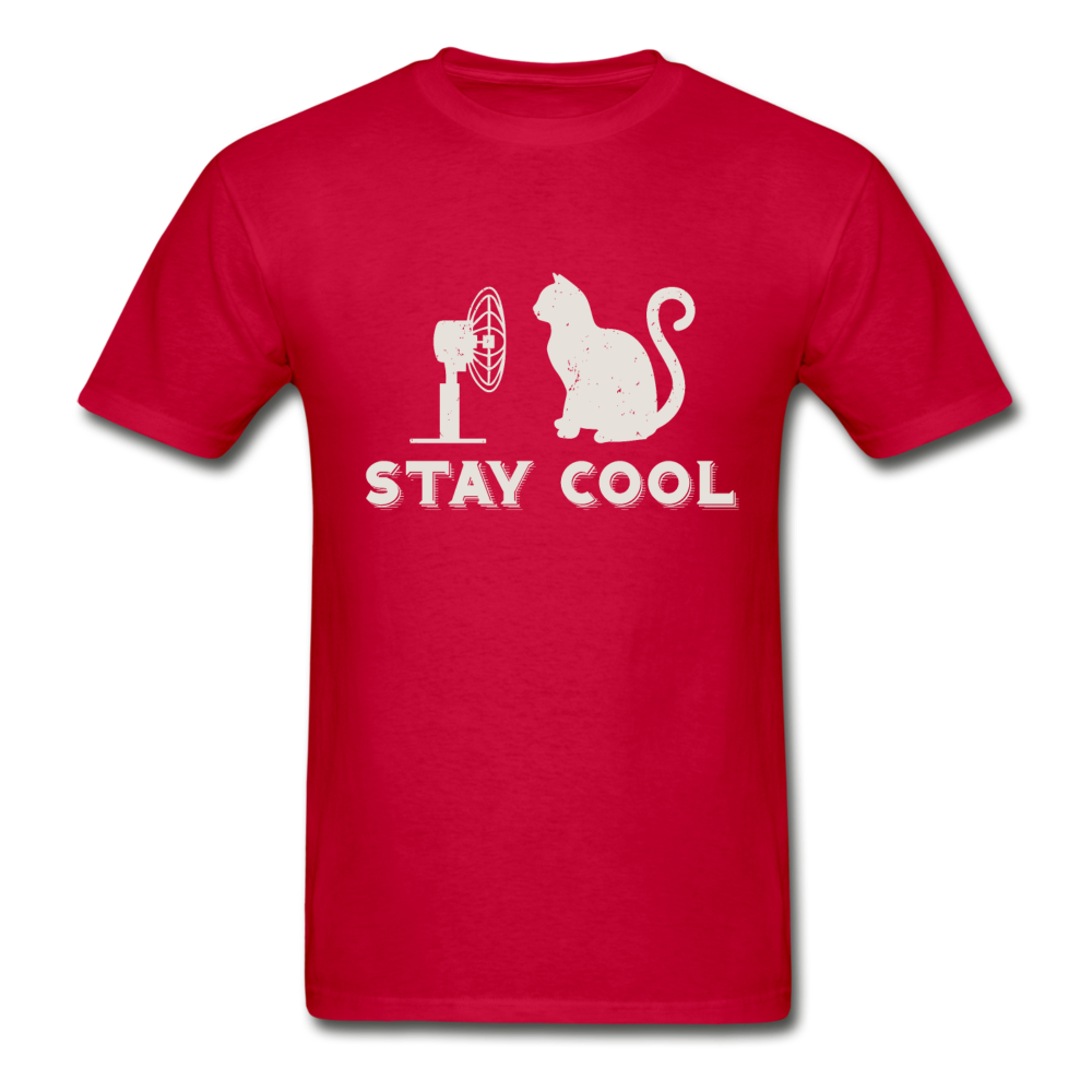 Hanes Adult Tagless Stay Cool Cat T-Shirt - red