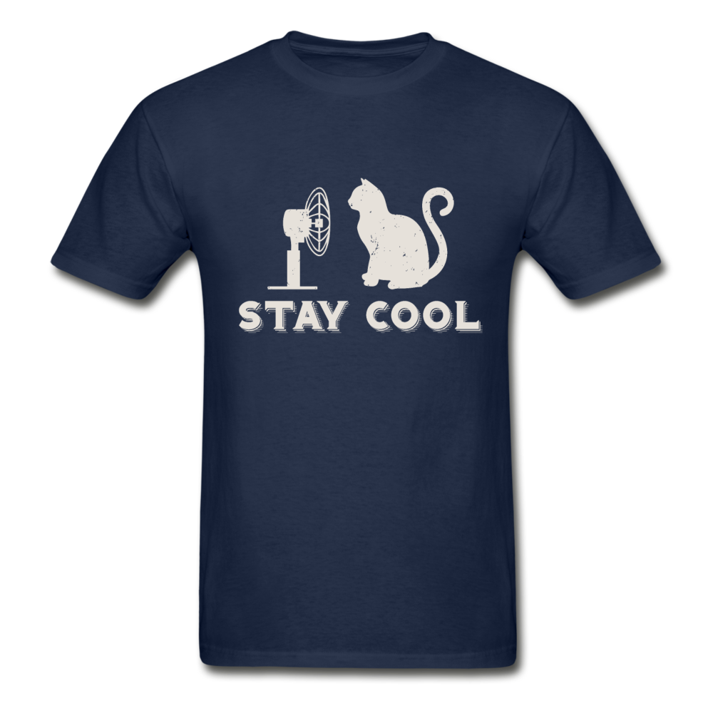 Hanes Adult Tagless Stay Cool Cat T-Shirt - navy